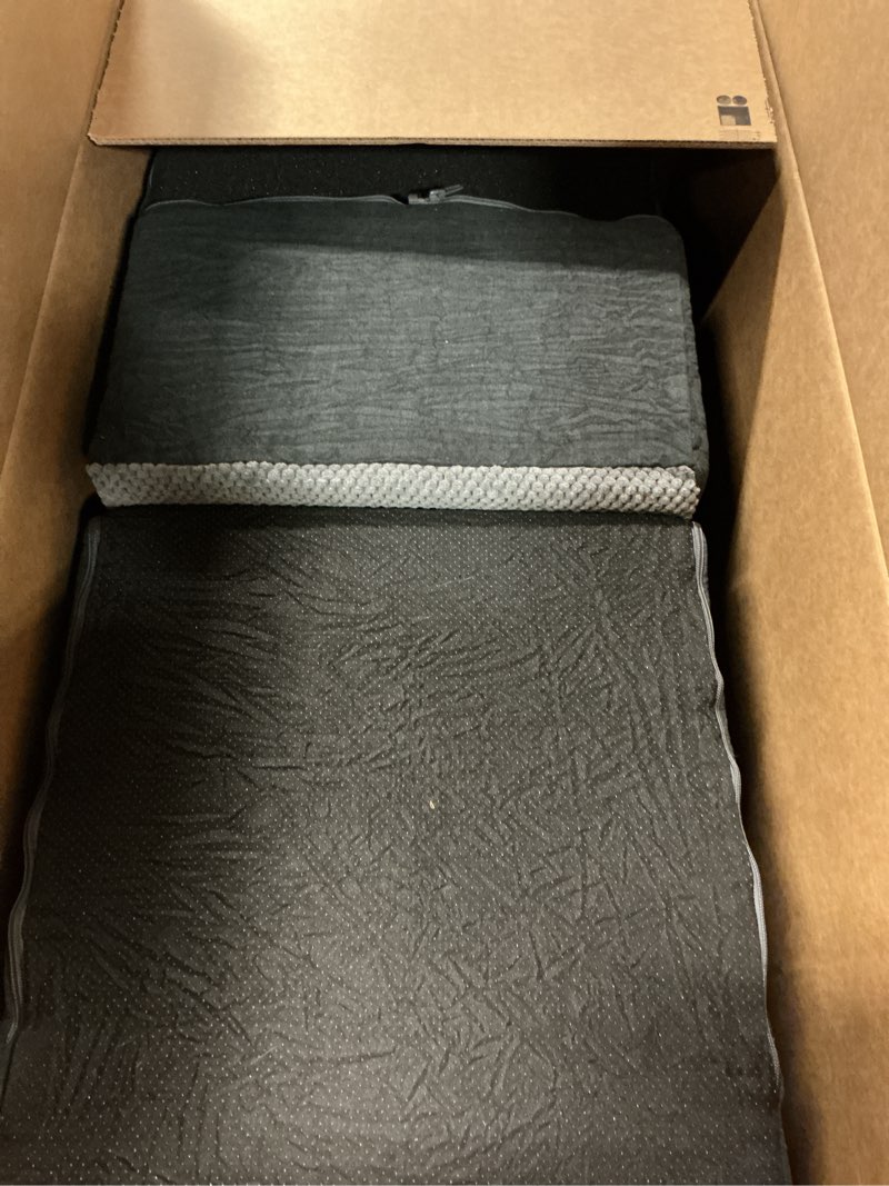 Condition photo showing As Is for Dog Ramp for High Beds - 28.5" H 6 Steps Pet Stairs for Large Dogs with Tunnel 2 in 1 with Zippers Suitable, Indoor Cat Ladders with Non-Slip Bottom, Black 6-Steps Curved Black Fleece