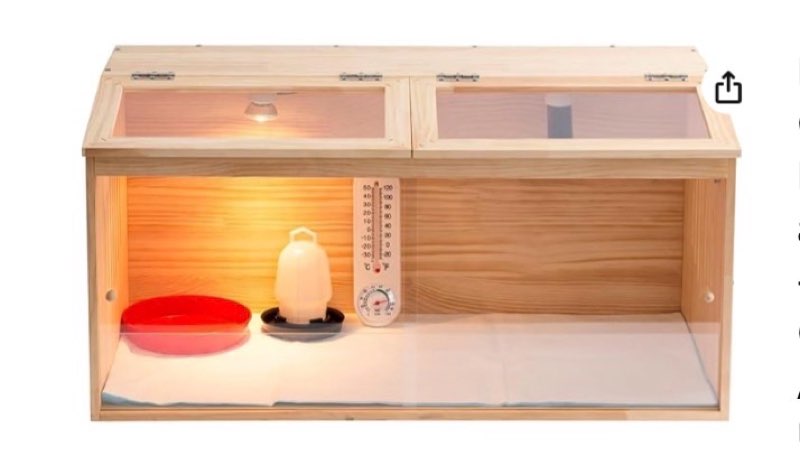 Chick Brooder Box 32", Indoor Chicken Brooder Only, Drawer Manure Separation, Starter Habitat for 35