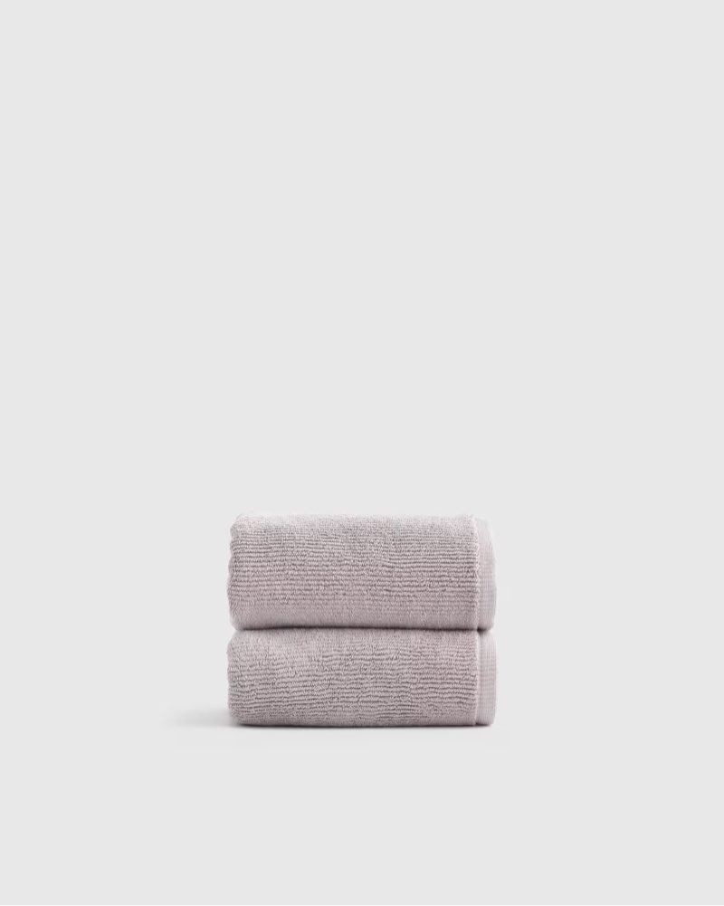 turkish ribbed quick dry hand towel (set of 2) gray