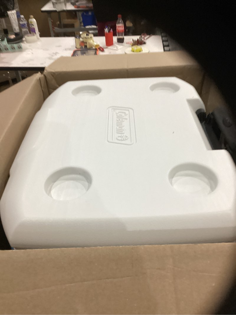 Condition photo showing Good Condition for coleman chiller series 60qt wheeled portable cooler insulated hard cooler with ice retention & heavy-duty wheels & handle great for camping tailgating beach picnic groceries boating & more