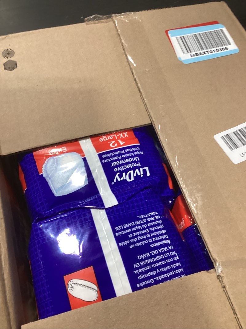 Condition photo showing New/Like New for livdry adult xxl incontinence underwear, extra comfort absorbency, leak protection, xx-large, 48-pack xx-large (48 count)