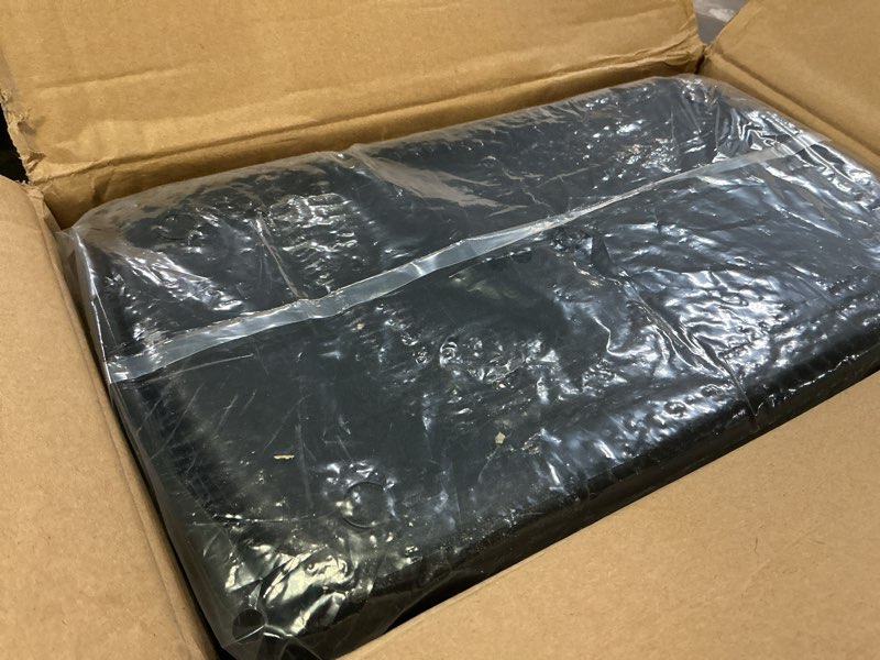 Condition photo showing As Is for Amazon Basics Cross Cut Paper and Credit Card Shredder, 12 Sheet (New Model), Black 12 Sheet Black