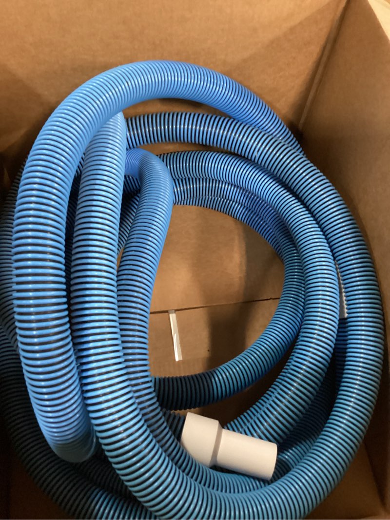 Condition photo showing Good Condition for poolmaster manual pool vacuum hose, 35 ft x 1-1/2” for inground & above ground pools, not for automatic cleaners, kink-free, heavy duty pool cleaner hose with swivel cuff – made in usa