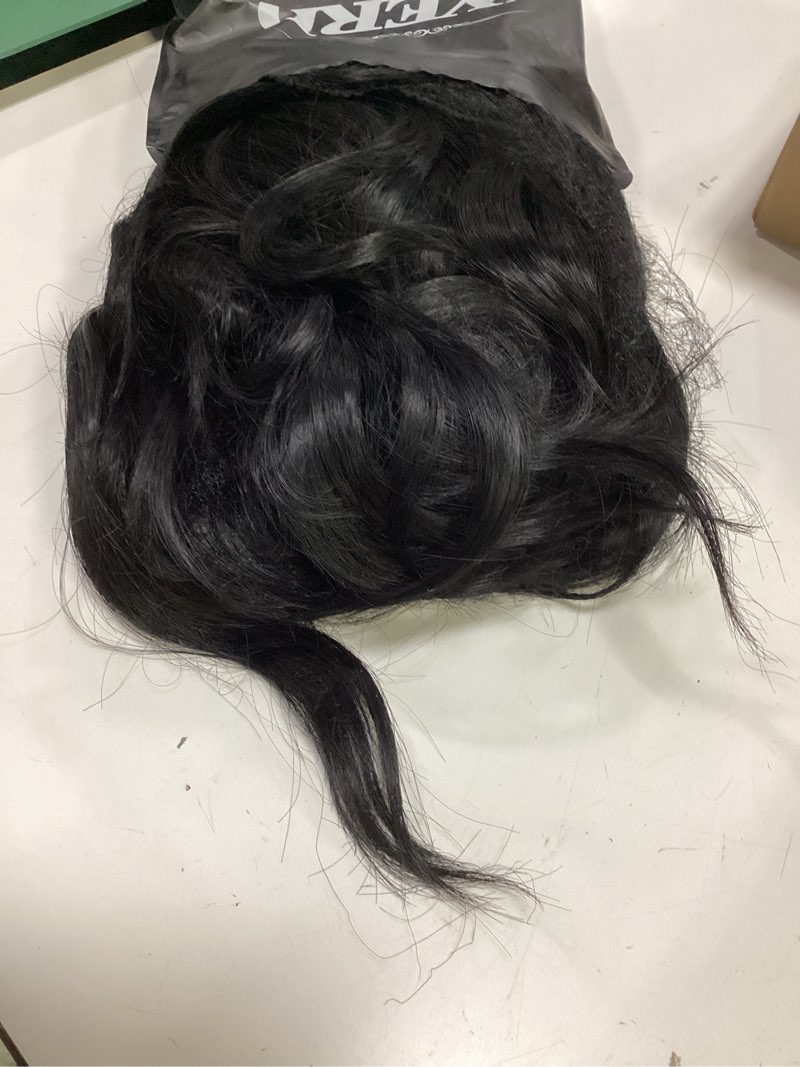 Condition photo showing Good Condition for werd long black wavy wigs for women black curly wig with middle part synthetic 26 inch natural looking black wig for daily party use