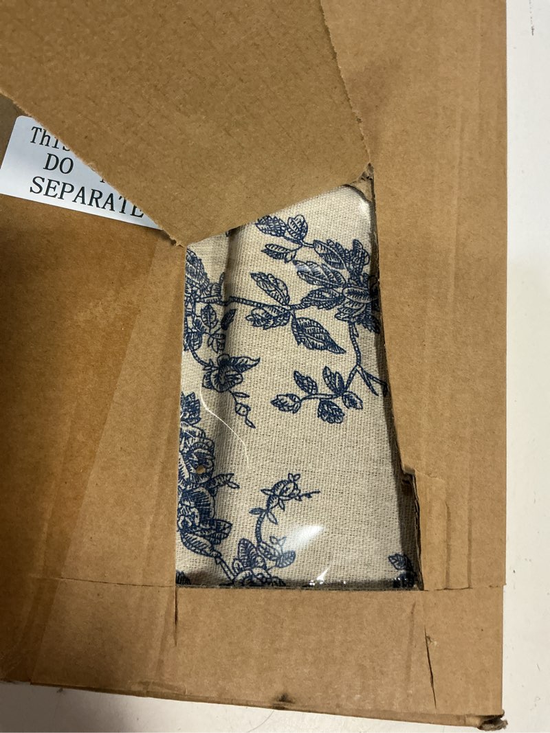 Condition photo showing New/Like New for newwiee cotton linen vintage rectangle tablecloth scalloped edge pastoral table cover farmhouse washable blue floral tablecloth for picnic indoor outdoor tabletop decor(60×120inch) 120" x 60" (rectangular)