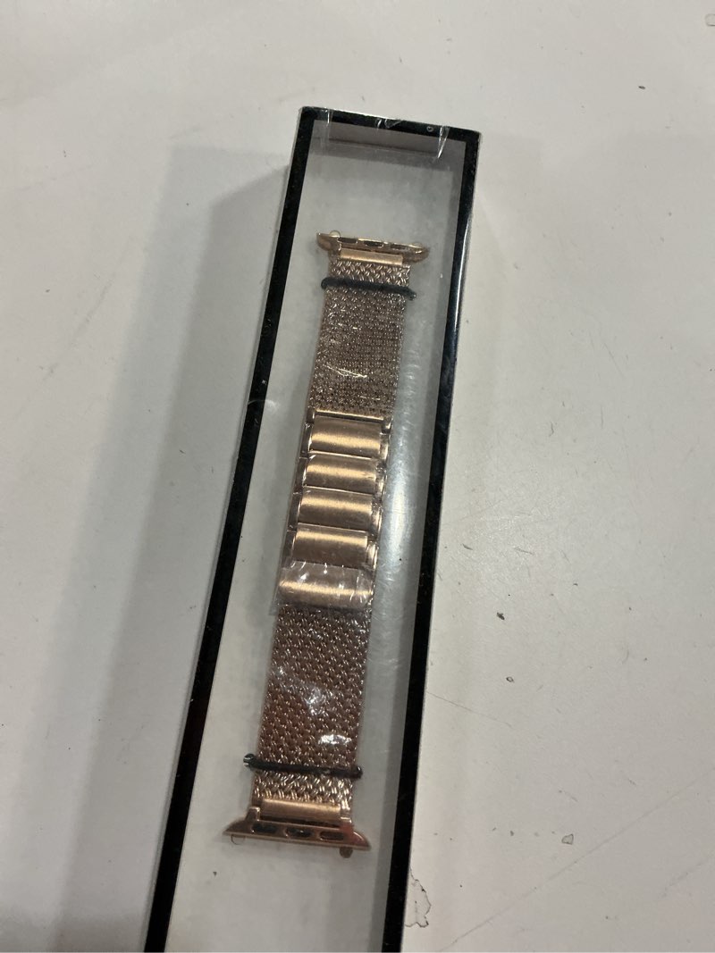 Condition photo showing New/Like New for Metal Bands Compatible with Apple Watch Metal Band 41 mm 40 mm 38 mm, Stainless Steel for Apple Watch Bands for Women, Mesh Strap for IWatch Series 10 9 8 7 6 5 4 3 2 1 SE SE2 (Rose Gold)