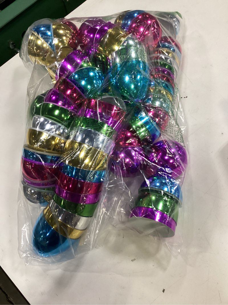 Condition photo showing Good Condition for joyin 3.15\" metallic easter eggs, shinny plastic eggs colorful bulks for easter hunt, filling treats, easter basket stuffers, classroom prize supplies, 48pcs