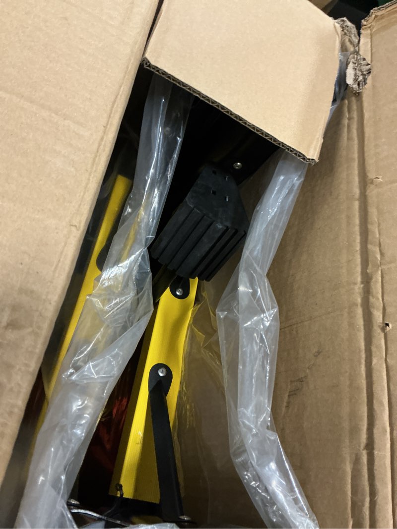 Condition photo showing Good Condition for 12.5 ft telescoping a frame ladder, 6 step, ansi certified, type ia heavy duty, 330lbs max capacity, aluminum extension ladder for home, roof, rv; yellow yellow 12.5 ft-a frame