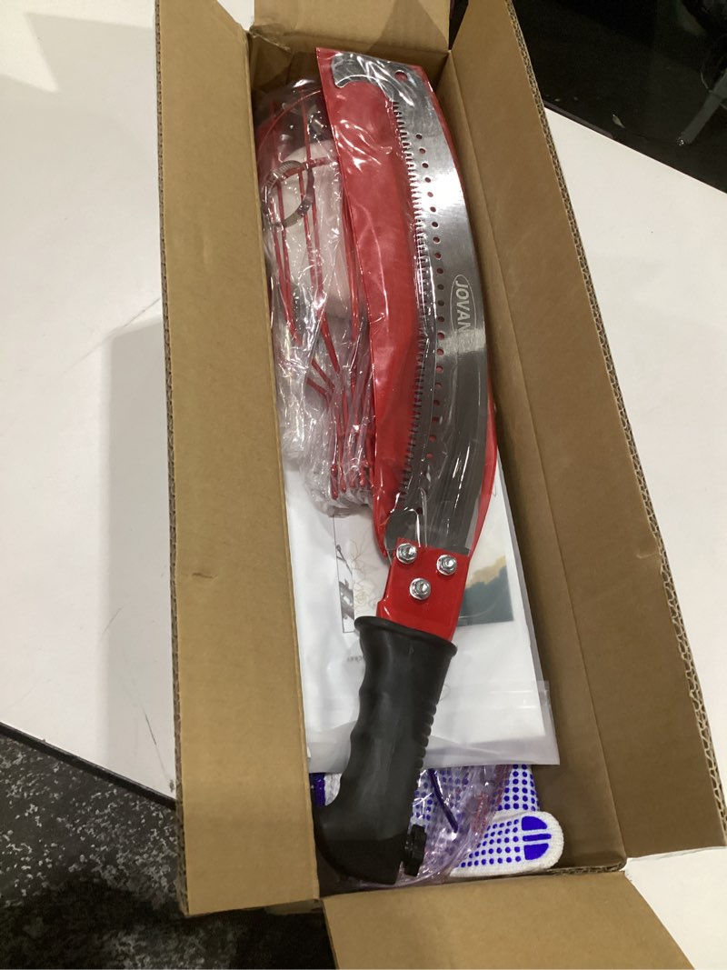 Condition photo showing Good Condition for branch saw with handle 4m,telescopic saw,adjustable length 3-in-1 hand saw telescopic pole,and fruit picker for cutting high branches and fruit grabber,garden tool set -jovant (4m), red, 4m?10 rods)