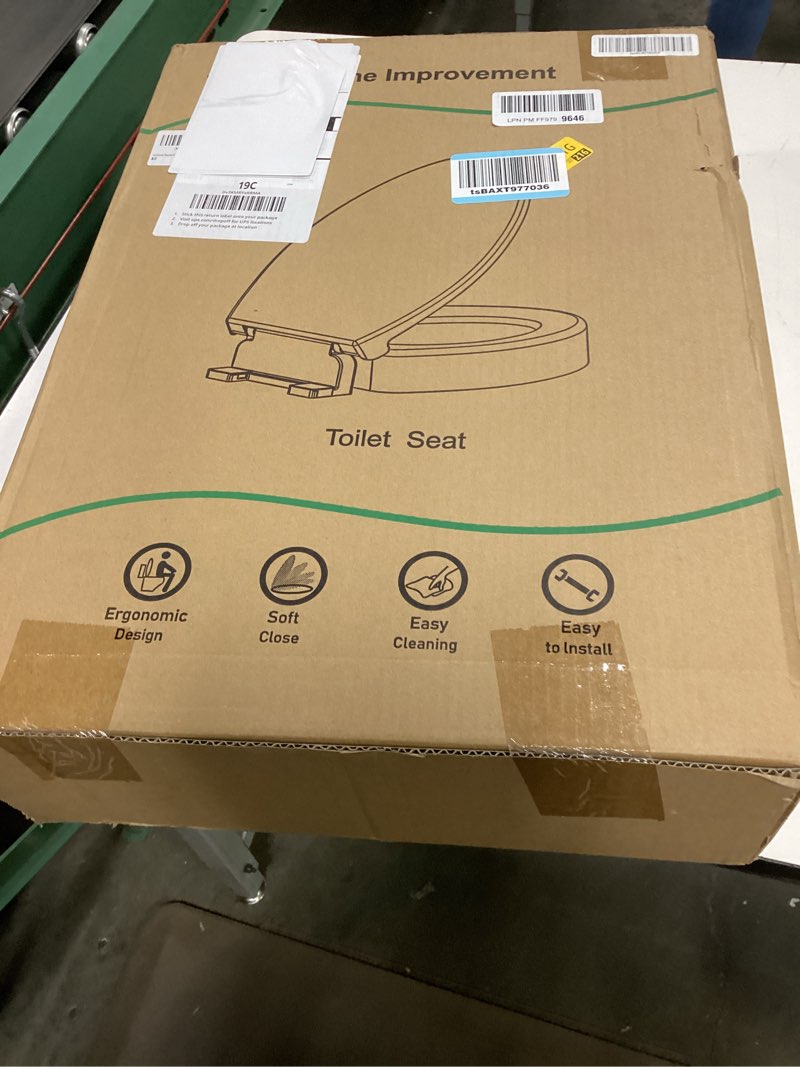 Condition photo showing New/Like New for raised elongated toilet seat 18.5'' for seniors – soft close, quick release & connect, sturdy pp material, won’t loosen, ideal for elderly & limited mobility, white raised seat only & essential