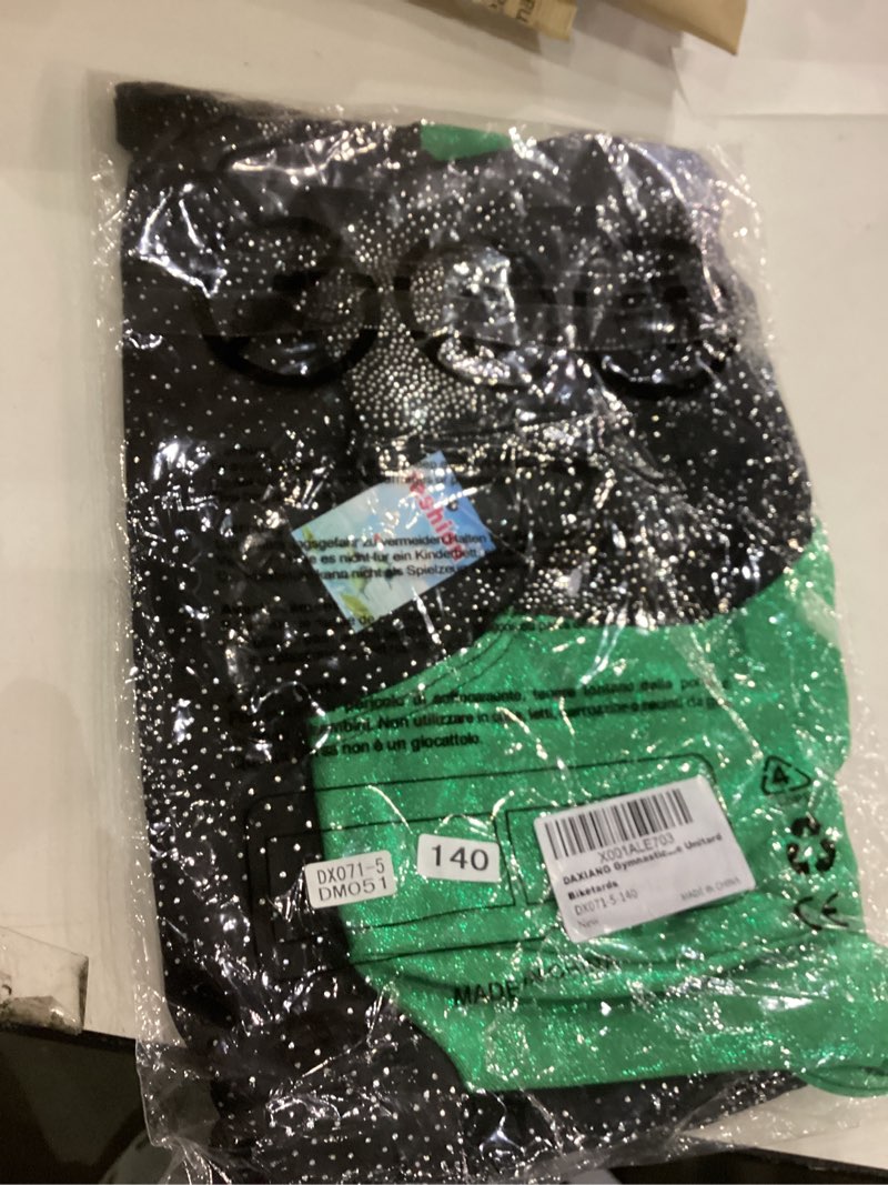 Condition photo showing New/Like New for DAXIANG Gymnastics Leotard for Girls Long Sleeves Leotard Girls Athletic Unitard for Little Girls Stripe Starry Sky 2-15 Years Green