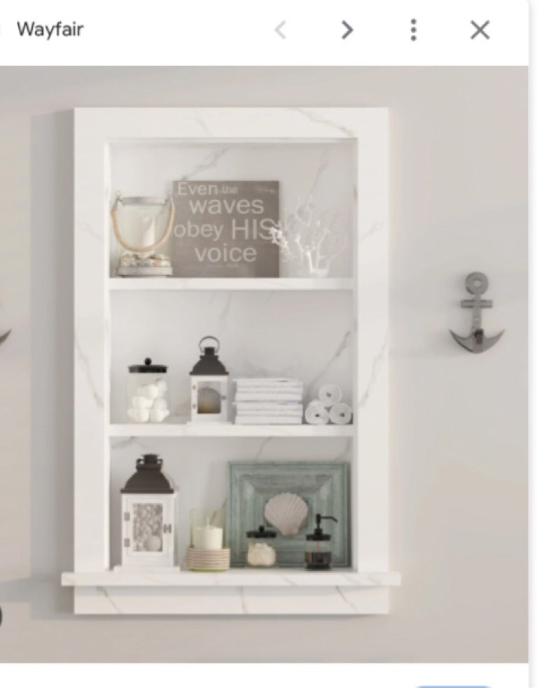 17.5"w X 4"d X 26.4"h Wall Niche Double Shelf Wood Recessed Shower Niche Cabinet Rectangle Finish: White