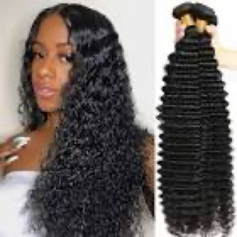 deep wave bundles with closure human hair 15a deep curly 4 bundles human hair 14 16 18 20+12 inch 5x