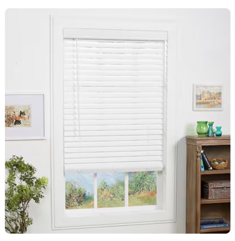 500+ bought last week allen + roth Trim at Home 2-in Slat Width 23-in x 42-in Cordless White Faux Wood Room Darkening