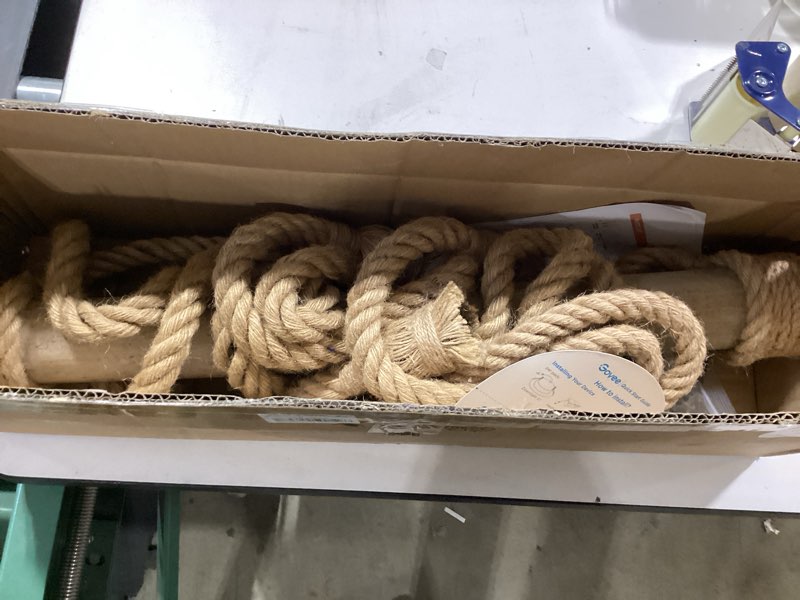 Condition photo showing Good Condition for arturesthome 4 heads hemp rope ceiling pendant light, vintage bamboo chandeliers decoration, rustic industrial hanging lamp for bedroom restaurant cafe bar 4 lights/w 22.7in