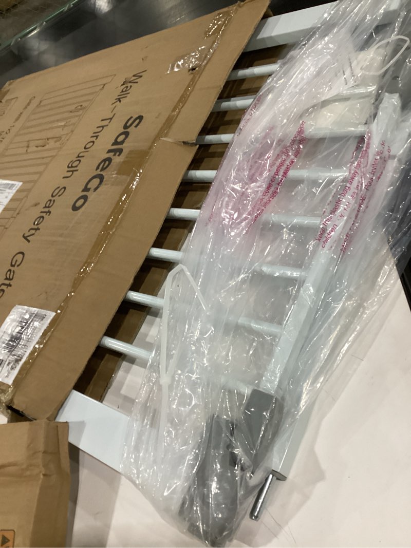 29"-57" Baby and Pet Safety Gate, 30" Tall Metal Walk-Thru Gate for Doorways & Stairs, Easy One-Hand