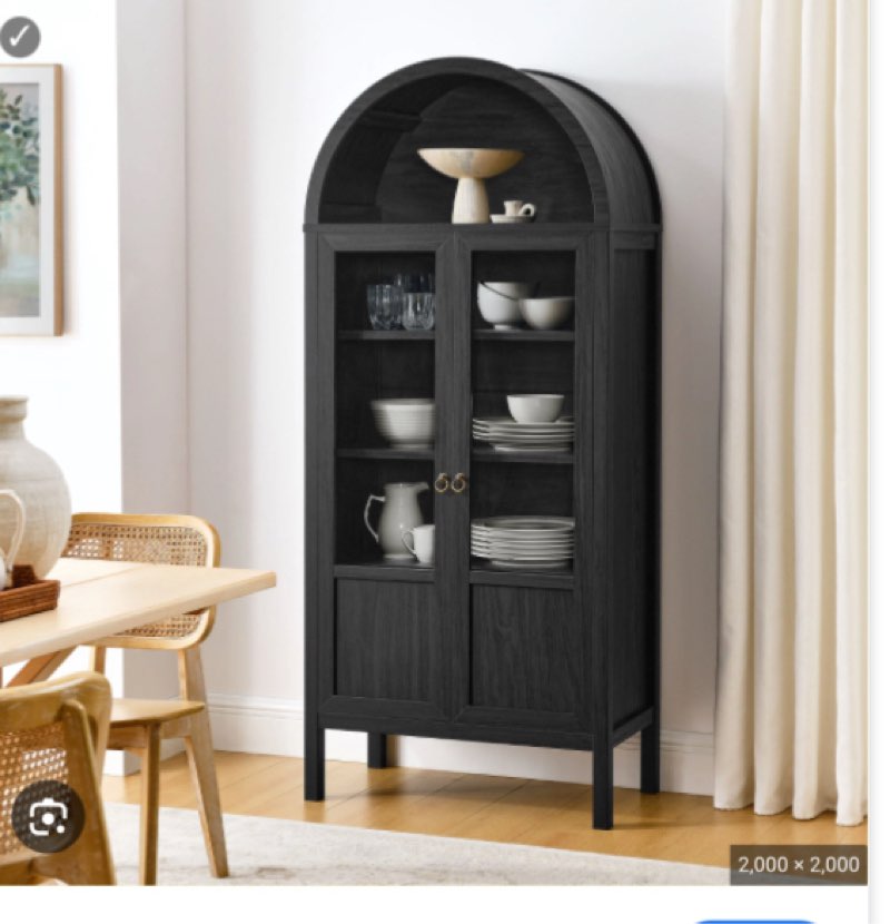 ( pick up 2 boxes) Modway Tessa Tall Arched Storage Display Cabinet In Black & Reviews