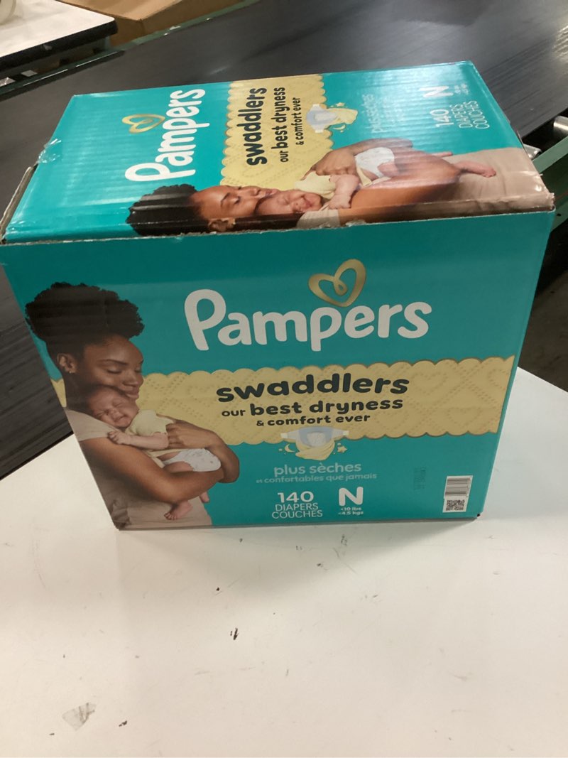Condition photo showing New/Like New for pampers swaddlers diapers, size 0 (up to 10 lbs), 140 count, absorbent, keeps baby dry and comfortable, skin safe disposable baby diaper (packaging may vary) newborn 140