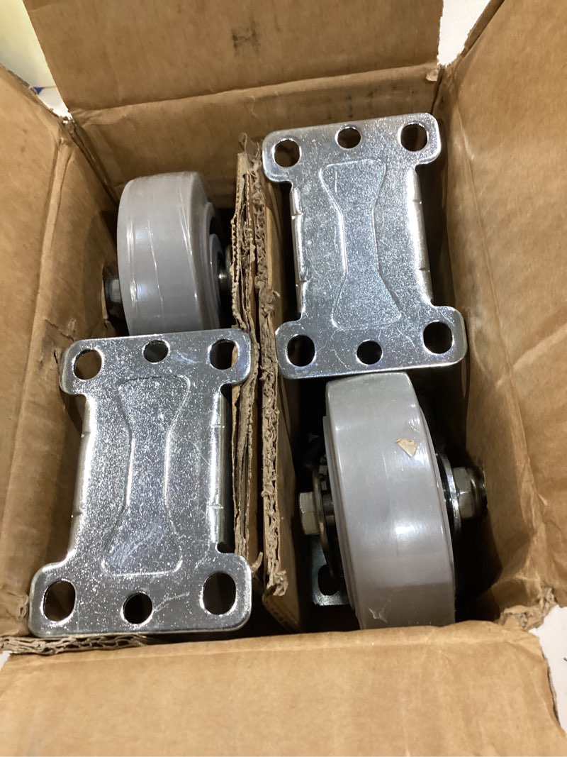 Condition photo showing Good Condition for caster wheels, 3.5" heavy duty casters set of 4 with load capacity 1000lbs capacity(2 swivel & 2 rigid 2 swivel & 2 rigid 3.5 inch wheel
