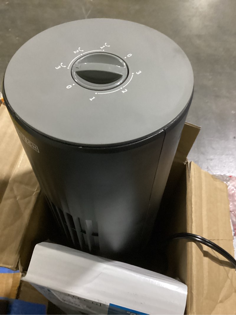 Condition photo showing As Is for utilitech 28-in 120 -volt 3 -speed indoor black/matte oscillating tower fan