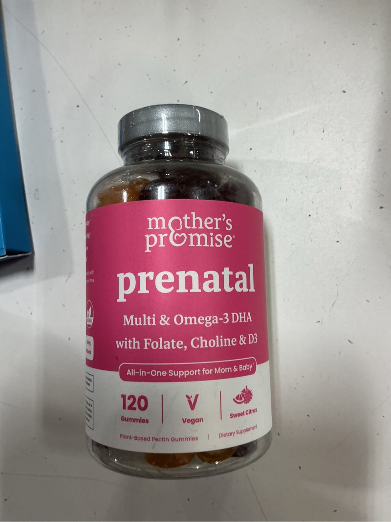 Condition photo showing Good Condition for (exp 11/2027) prenatal vitamin gummies with dha | vegan prenatal vitamins for women with omega 3, methylfolate, choline & d3, pregnancy vitamins for fetal development | gummy multivitamin supplement, 120 count 120 count (pack of 1)