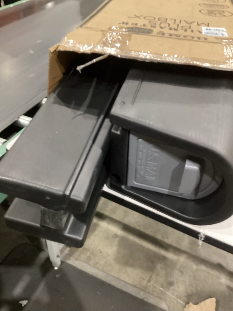 Condition photo showing Good Condition for step2 mailmaster plus mailbox & post, weather resistant, large outdoor mailboxes, made of durable plastic, easy to install, flag included, black