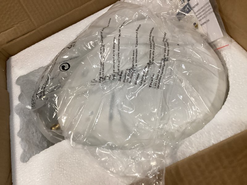 Condition photo showing New/Like New for hyperikon industrial sconce light, one light and shade, asymmetrical modern wall lamp, matte white, e26, hardwired (ashton), ul