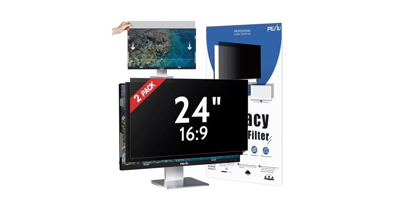 [2 Pack] 24 Inch Computer Privacy Screen for 16:9 Aspect Ratio Widescreen Monitor, Eye Protection An
