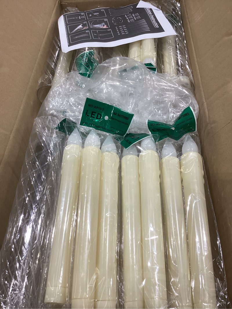 Condition photo showing Good Condition for Tandefio 4 Sets 5 Arms Acrylic Candelabra Centerpieces 35'' Tall Clear Candlestick Holder with Shade and 20 LED Candles Floor Candle Stand for Christmas Holiday Wedding Party Table Fireplace Decor