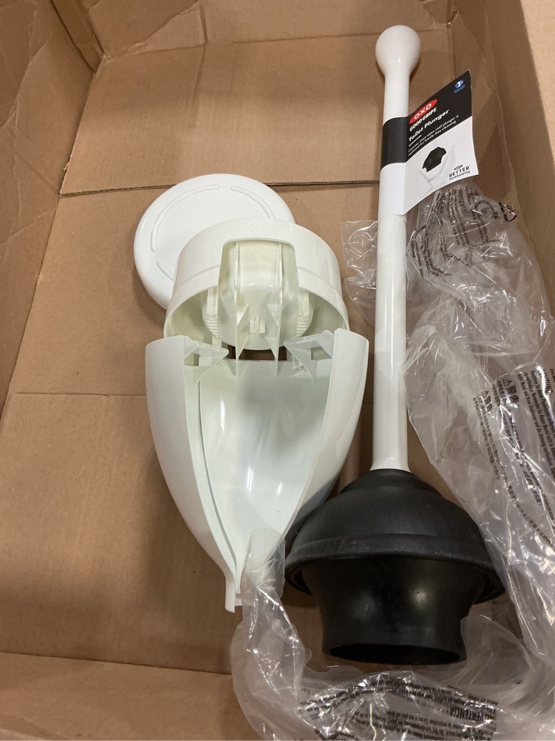 Condition photo showing As Is for OXO Good Grips Toilet Plunger