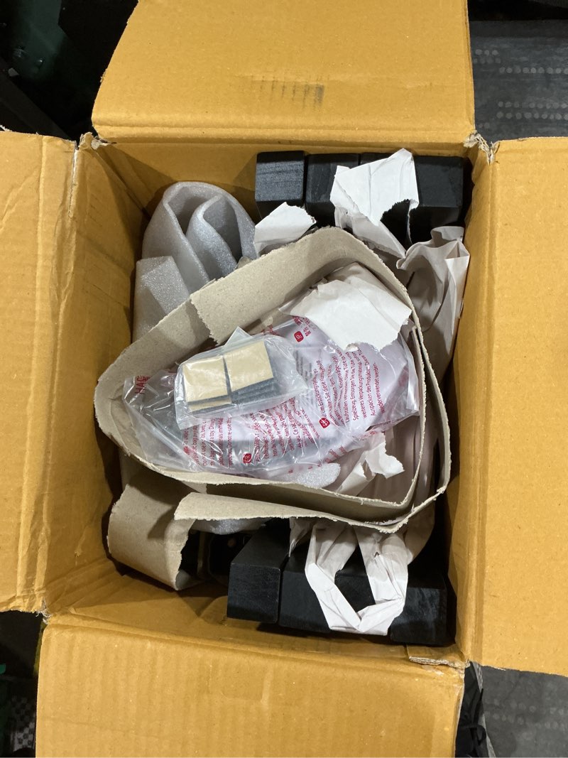 Condition photo showing As Is for Amazon Basics Solid Wood Saddle-Seat Kitchen Counter Barstool with Footrest, Easy Assembly - 24-Inch Height - Black - Set of 2 Black 24''