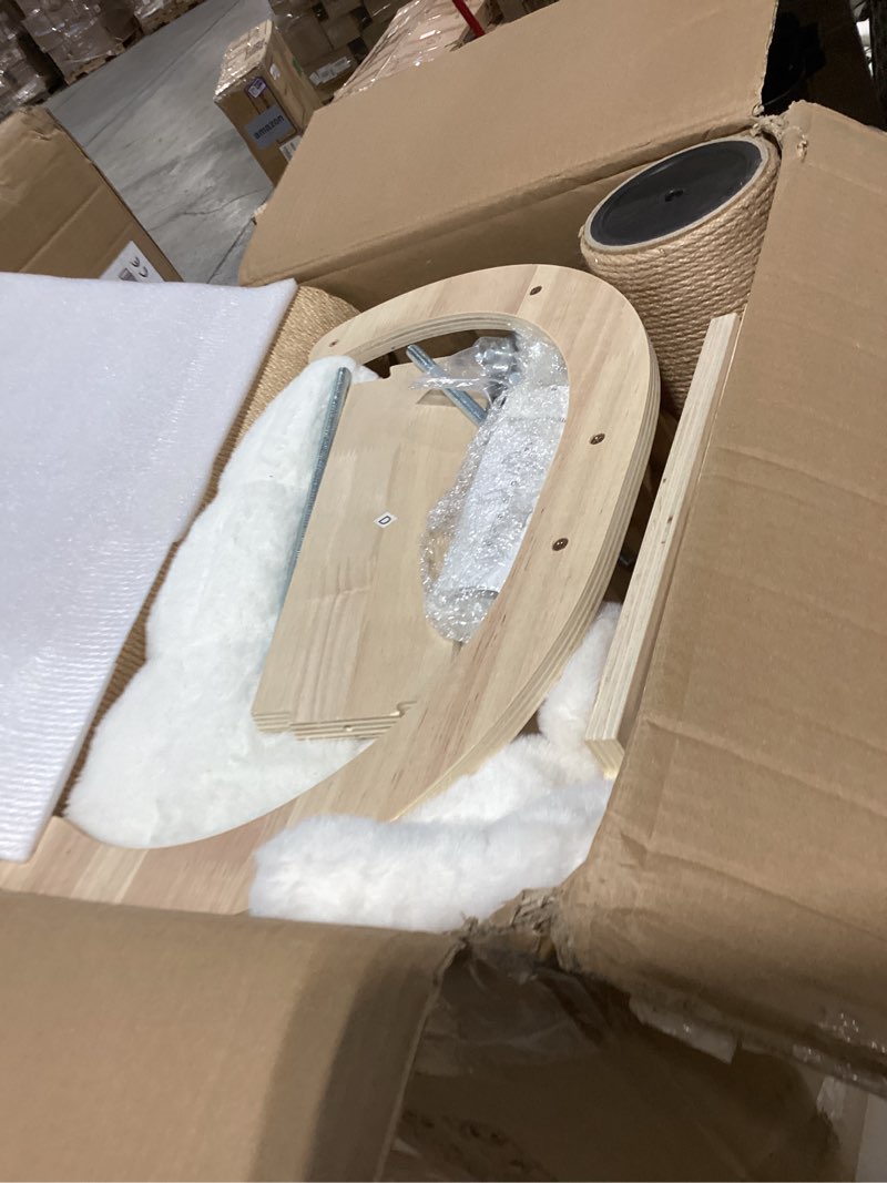 Condition photo showing New/Like New for aechonow floor to ceiling cat tree for large cats, tall cat tower with scratching post, adjustable height(82-122 in), large condo cave bed hammock for indoor cats, wood whole tree