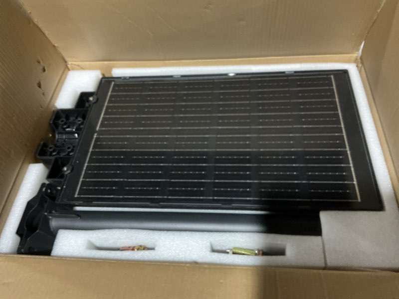 Condition photo showing As Is for Deepn 8000W Solar Street Light, 480000 Lumens Dusk to Dawn LED Flood Lights Outdoor Motion Sensor, IP66 Waterproof Commercial Grade Solar Outdoor Lights with Remote Control for Parking Lot 1
