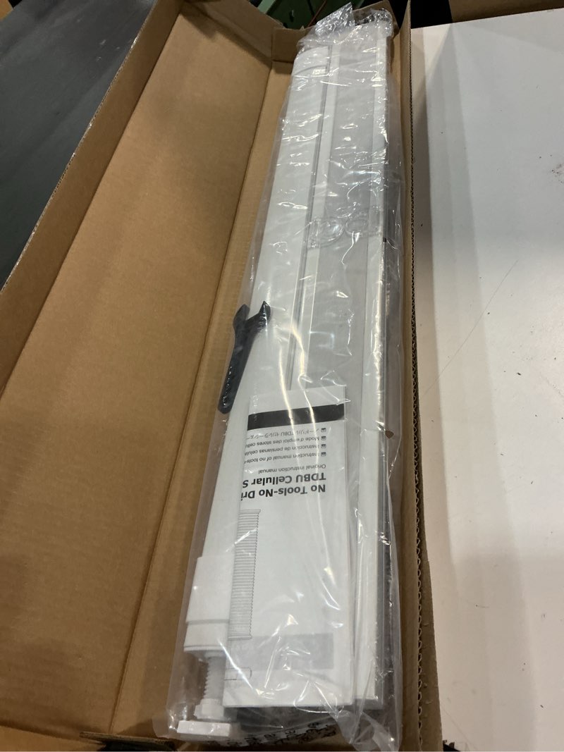 Condition photo showing Good Condition for LazBlinds No Tools No Drill Cordless Cellular Shades, Top Down Bottom Up (TDBU) Honeycomb Shades for Home, Blackout Light Blocking Thermal Insulation Blinds for Windows, 31" W x 64" H, White Blackout - White 31" W x 64" H