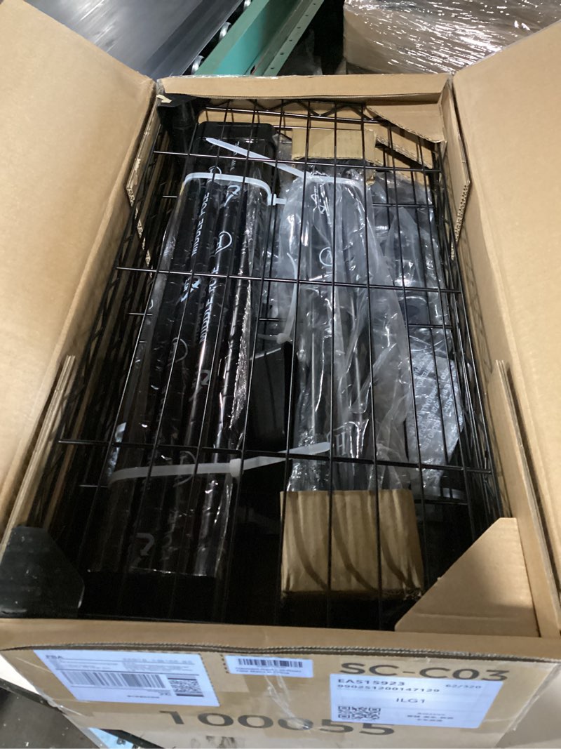 Condition photo showing Good Condition for closet organizers and storage, 3-row heavy duty garment rack clothes rack for hanging clothes, wall mounted closet system with 4 telescopic rods, 4 hooks, 6 shelves for wardrobe, bedroom, small space