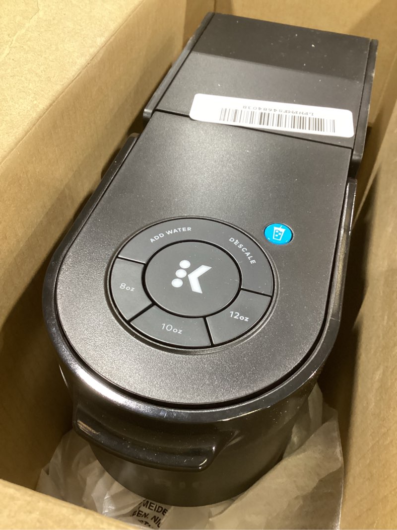 Condition photo showing As Is for keurig k-slim black single-serve k-cup pod coffee maker