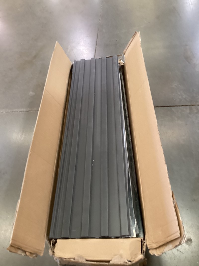 Condition photo showing As Is for brakroofing panels 8pcs 52.4 ft², grey corrugated galvanized steel roof panels with screw, l siding suitable for garages chicken coop sheds stables patio 8pcs /l42.52\\\\\\\" gray