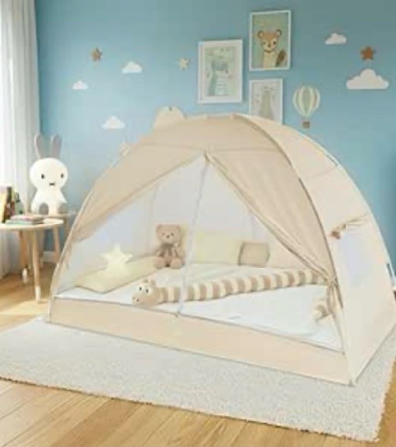 alvantor bed tent full size, blackout privacy sleeping canopy for kids and adults, indoor floor tent