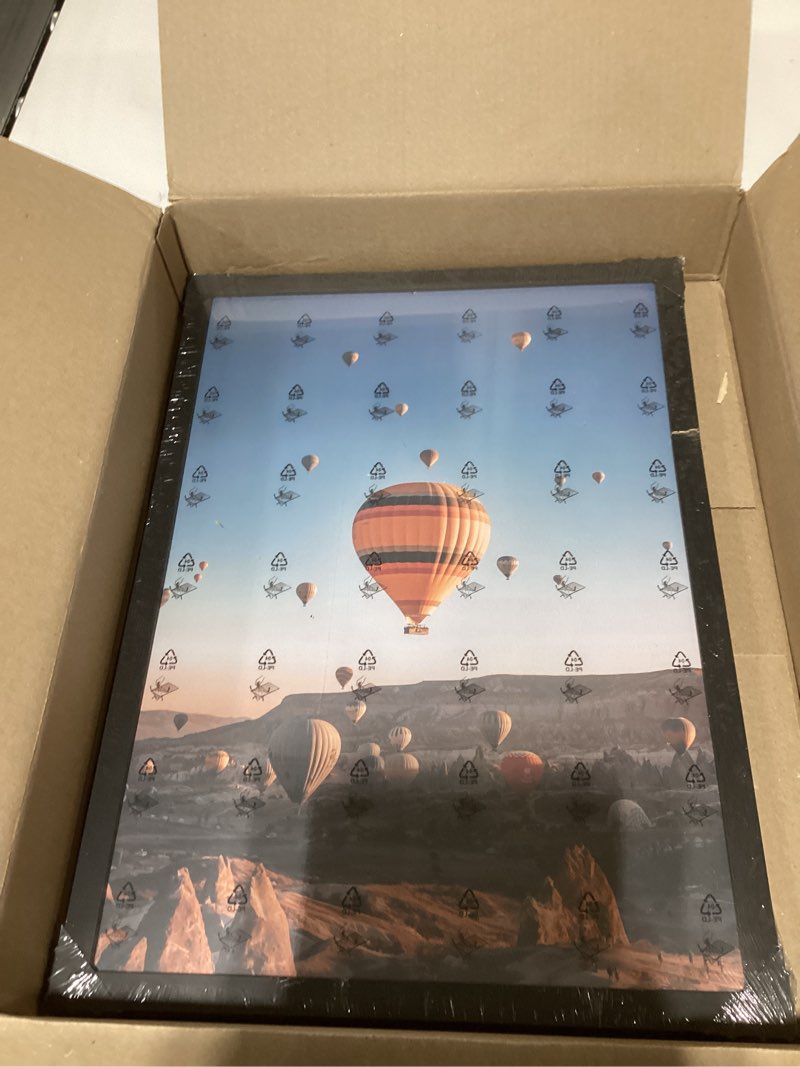 Condition photo showing As Is for 15x21.25 Puzzles Frame Black, Wall Hanging 15 x 21.25 Picture Frame for 15 by 21.25 Poster Photo Canvas Picture Puzzles with Shatter Resistant Plexiglass, Black Black 15x21.25 inch