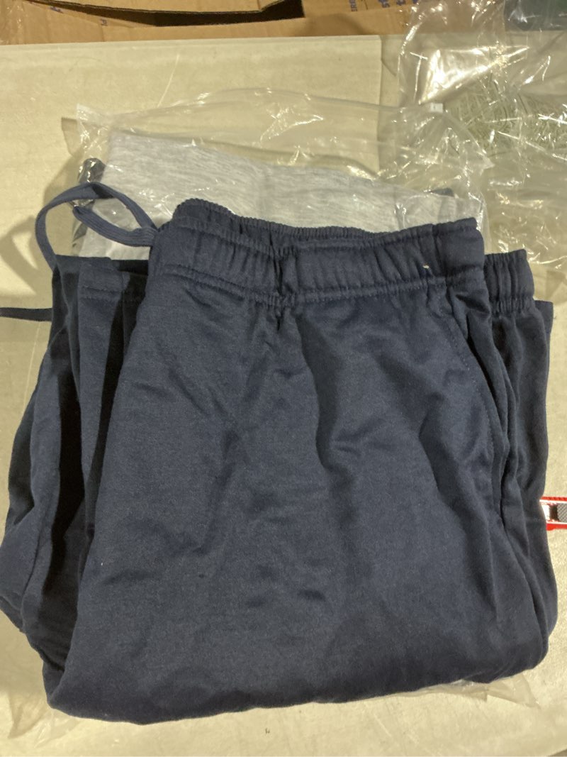 Condition photo showing Good Condition for riyiper 3 pack women wide leg sweatpants drawstring straight pants elastic waist joggers open bottom sweatpants with pockets navy blue, light gray, black xx-large