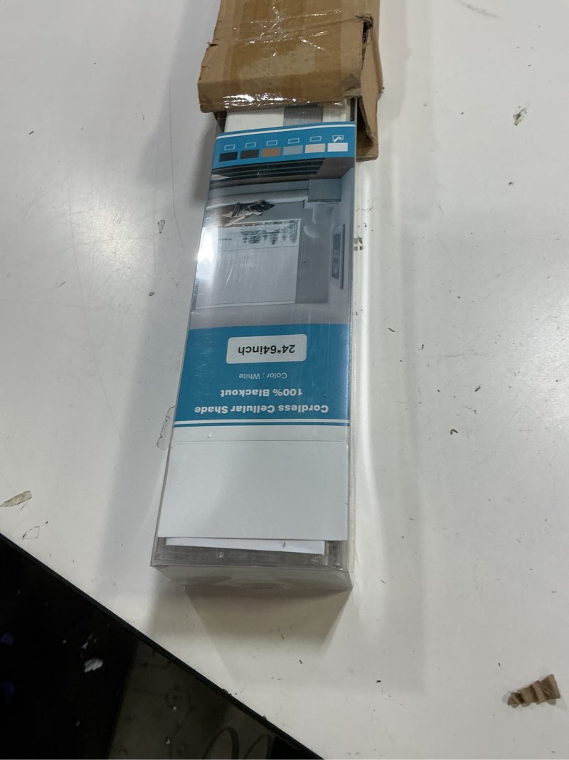 Condition photo showing Good Condition for MYshade Cordless Blackout Cellular Shades for Windows, Honeycomb Window Shades with Thermal Insulation, Child & Pet Safe Room Darkening Shade, Easy Install, 21" W x 64" H, White White 21"W x 64"H