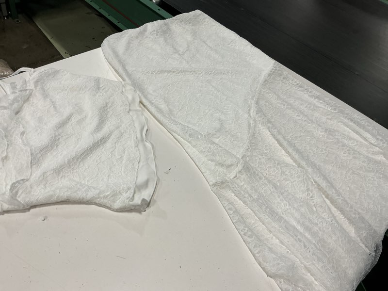 Condition photo showing Good Condition for milumia women's 2 piece outfits ruffle trim cami crop top and low rise maxi skirt set small white