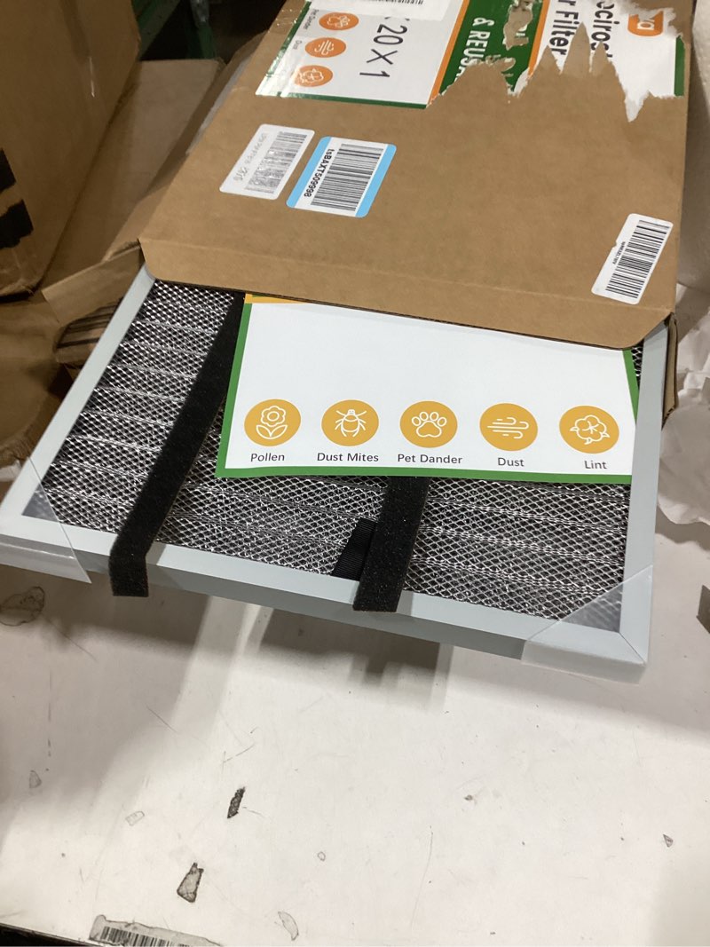 Condition photo showing Good Condition for 12x20x1 Reusable Air Filter, Washable, MERV 8, Permanent Electrostatic Air Filter, Lasts a Lifetime, Breathe Safely at Home or in the Office 20" x 12" x 1"