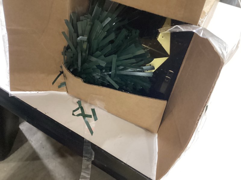 Condition photo showing As Is for 3ft Pre-Lit Fiber Optic Artificial Christmas Tree with Top Star, Multi-Color Lighting Tabletop Mini Christmas Tree with Sturdy Legs,Optical Fiber Xmas Tree for Home, Office, Party Decoration