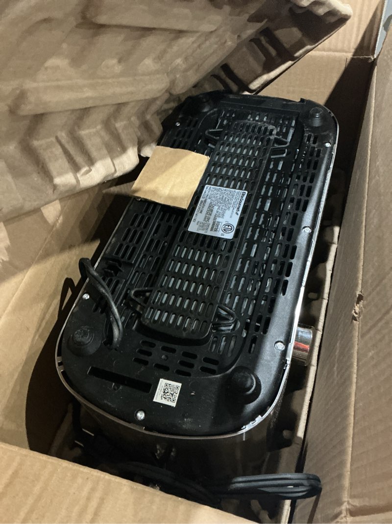 Condition photo showing As Is for Elite Gourmet ECT4123X Long Slot 4 Slice Toaster, Extra Wide 1.5" and 5.1" Deep Slots, Bagel, Defrost & Cancel Functions, 6 Toast Shade Settings, Fits Bagels, Waffles, Artisan Breads, Stainless Steel 4 Slice Stainless Steel