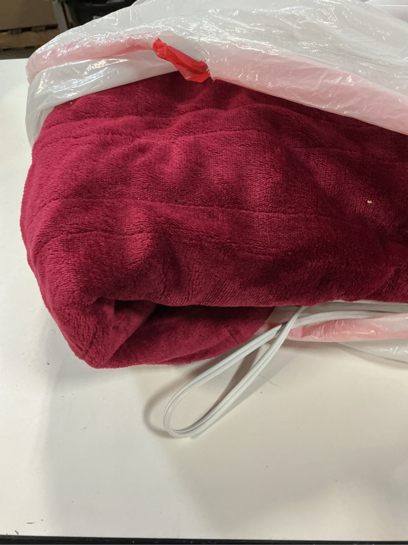 Condition photo showing As Is for HYLEORY Heated Electric Blanket Twin 62"x84" Soft Fleece & Flannel with 5 Heating Levels & 10 Hours Timer Auto Shutt Off, ETL Certified, Washable?Heated Blanket for Body-Red Red Twin(62"x84")