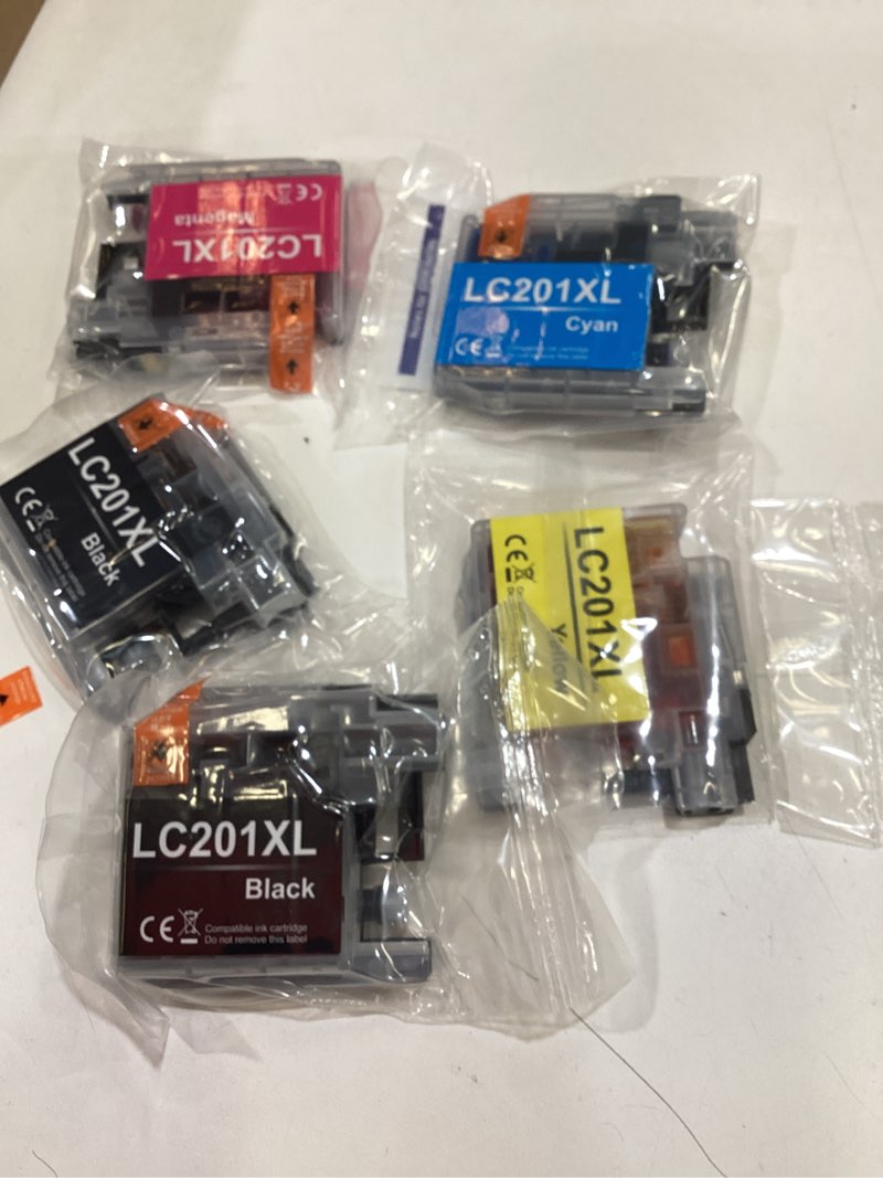 Condition photo showing Good Condition for lc201xl ink cartridges (5-pack, 2bk/1c/1m/1y) compatible lc201bk lc201c lc201m lc201y ink cartridge replacement for brother lc201 lc203 xl ink cartridges mfc-j485dw mfc-j460dw mfc-j680dw printer