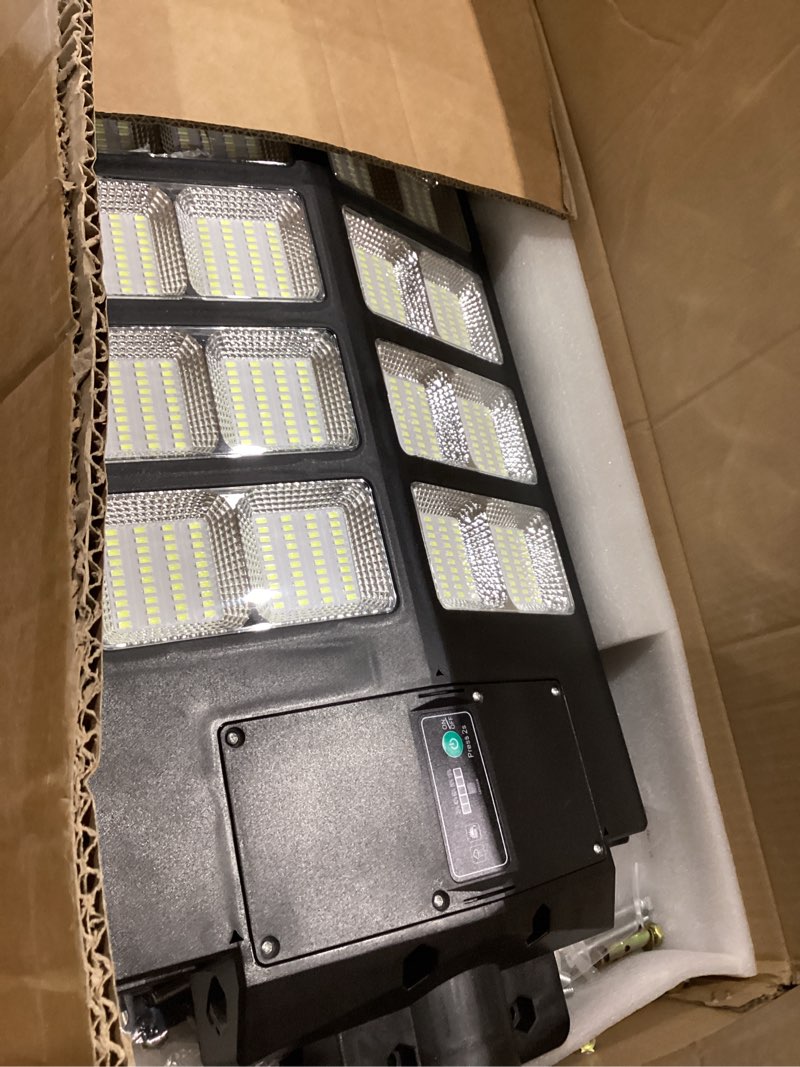 Condition photo showing Good Condition for 26" large solar street lights outdoor waterproof - 9000w 120000lm solar powered parking lot light dusk to dawn,motion sensor commercial led solar flood lights remote control for outside 1 pack
