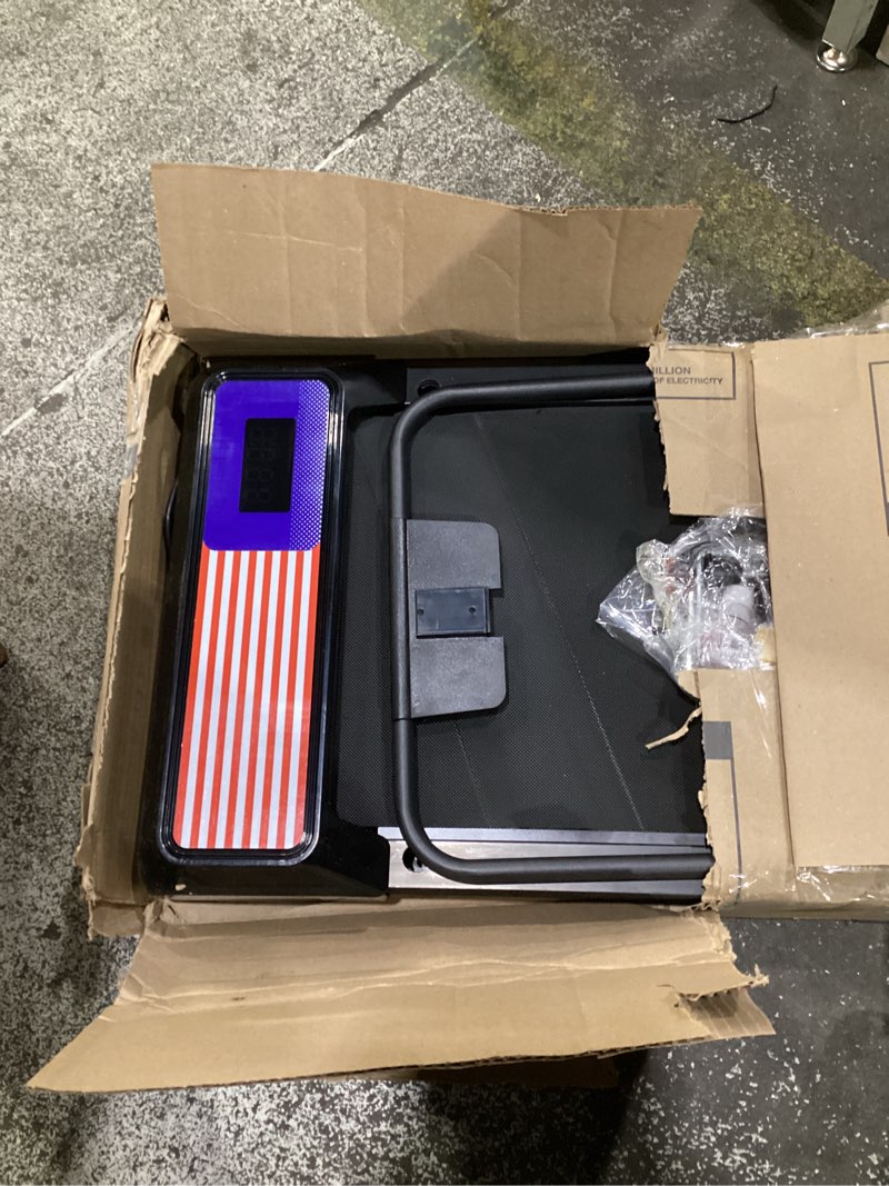 Condition photo showing Good Condition for Walking Treadmill Pad with 0-5% Incline, 2.5HP Compact Under Desk Treadmill for Home Office, Quiet Small Walking Mat with App Sync, Remote Control, LED Display Red and blue