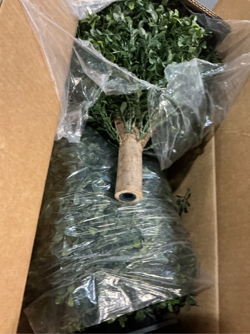 Condition photo showing Good Condition for kyesyes artificial boxwood ball bush 27" tree uv resistance rated with spike. easy to push in the ground.plant looks great in a planter anywhere. indoor/outdoor decor 2 pack boxwood green 2